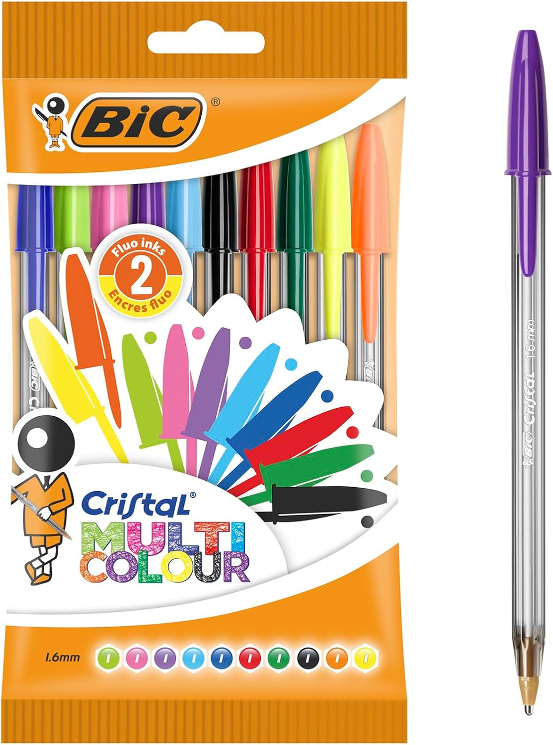 BIC 954375 Cristal Original Ball Point Pen Medium Point (1.0 Mm) - Black, Box of 12 Pens