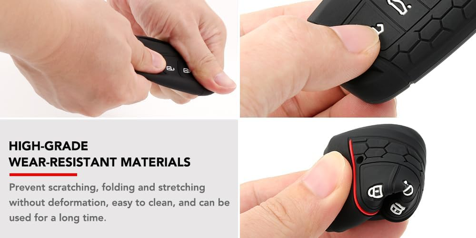 Key Fob Cover Soft Silicone Protective Case Remote Key Accessories Compatible with VW Volkswagen Passat B8 Jetta Skoda Kodiaq Superb A7 image number 1