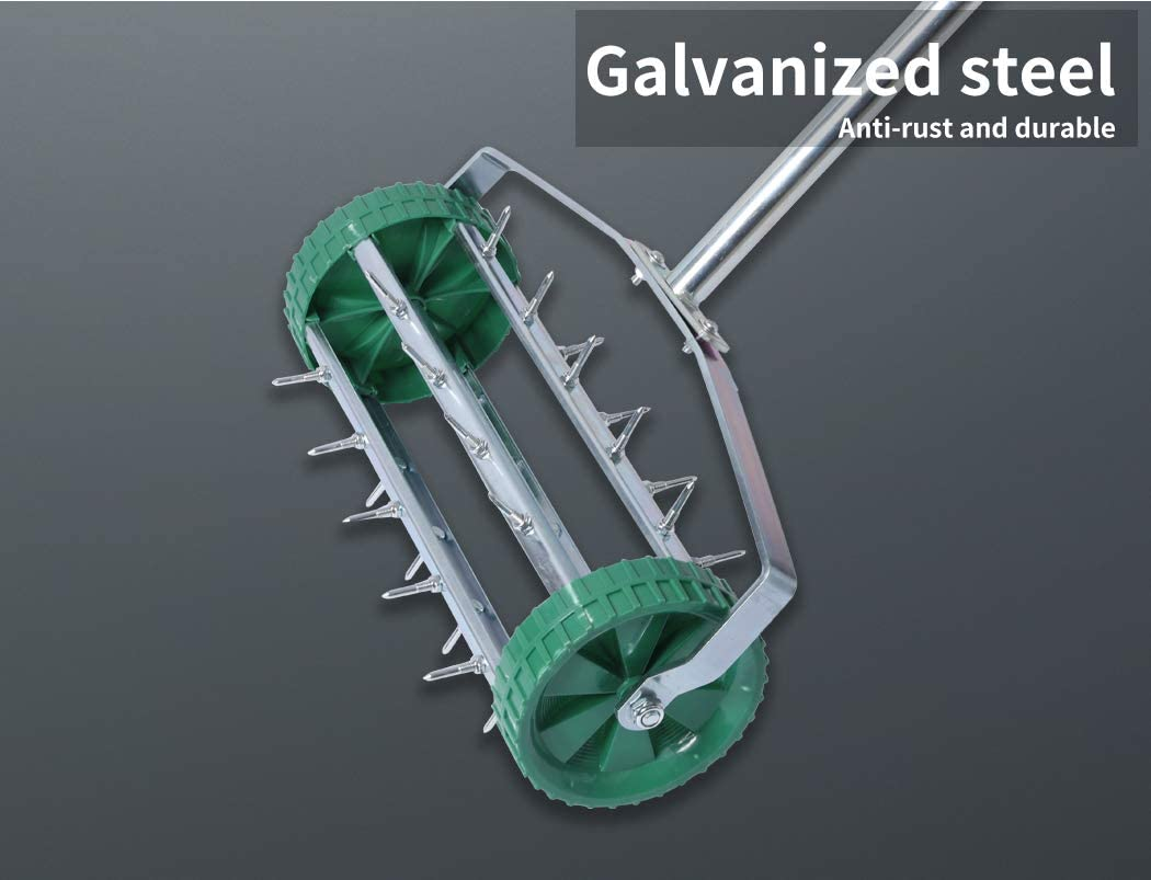Lawn Aerator Roller Scarifier Rolling Steel Spike Tool Rolling Steel Spike Tool for Garden, Yard, Farm Grass, Suitable for Aerator Roller Scarifier, with 27 Galvanized Spikes image number 2