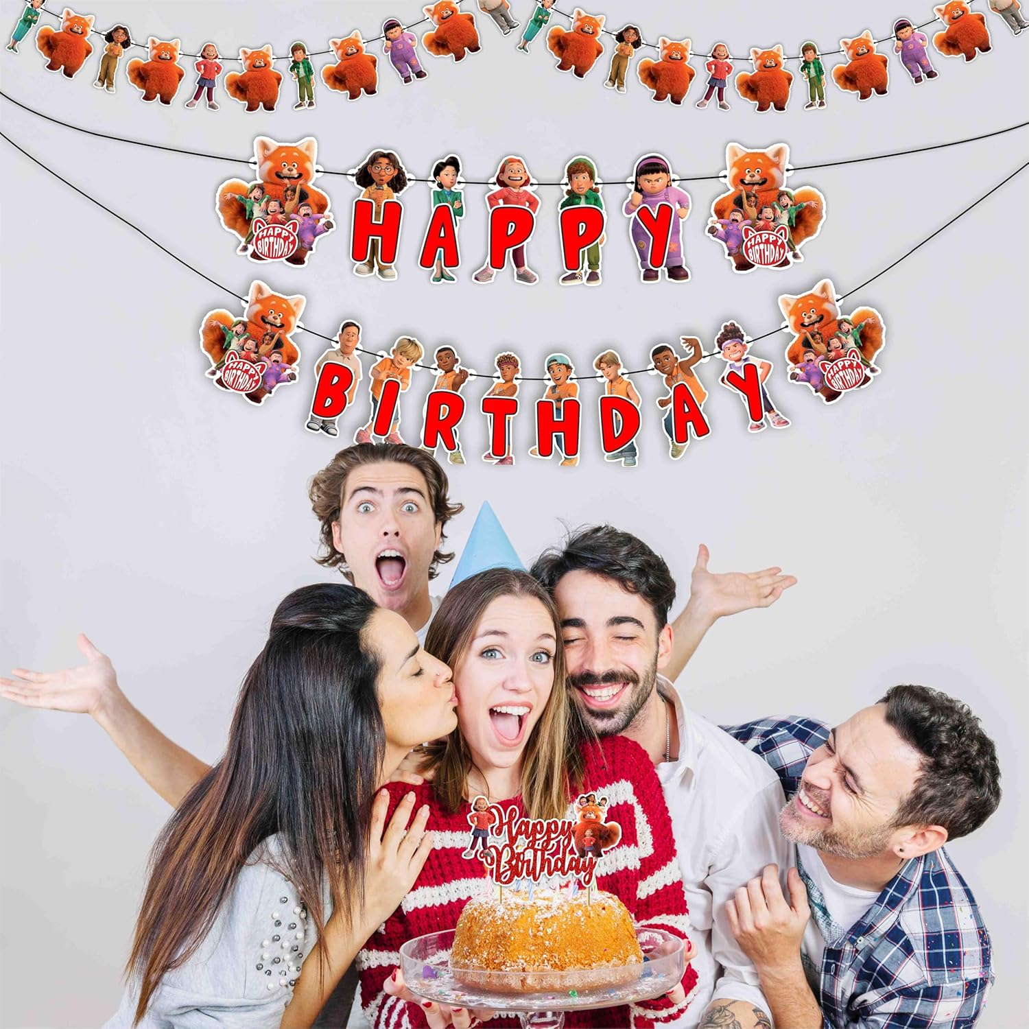 Turning Red Theme Decoration- Birthday Decoration Kit with Banners, Cake & Cupcake Toppers - Fun Themed Celebration Pack for Kids & Fans image number 2