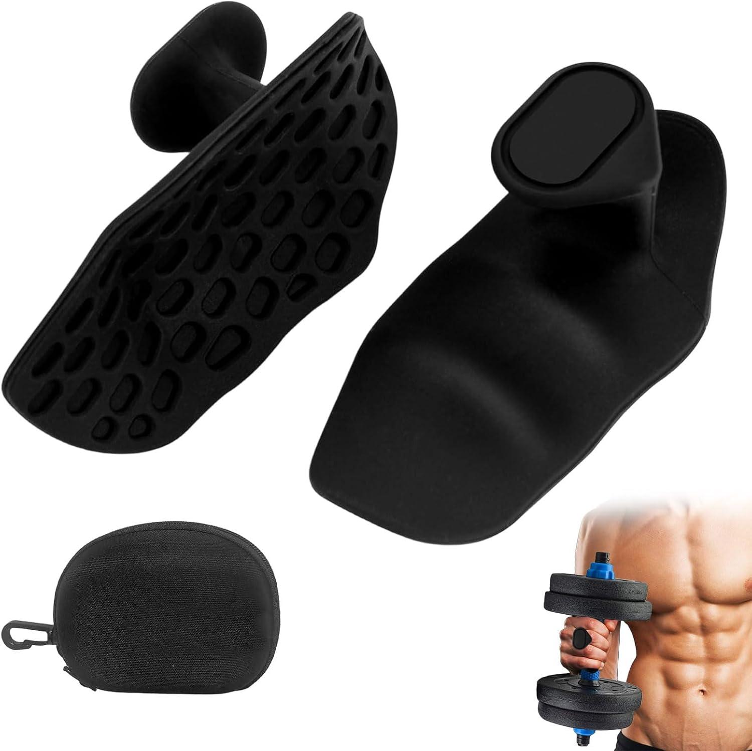 ​​Anti-Slip Gym Grips, 1 Pair Gym Gloves, Weight Lifting Grips with Storing Bag, Ergonomic Silicone Hand Protector Gloves for Training, Dumbbell and Deadlift, Weight Lifting Gloves for Men and Women​ image number 4
