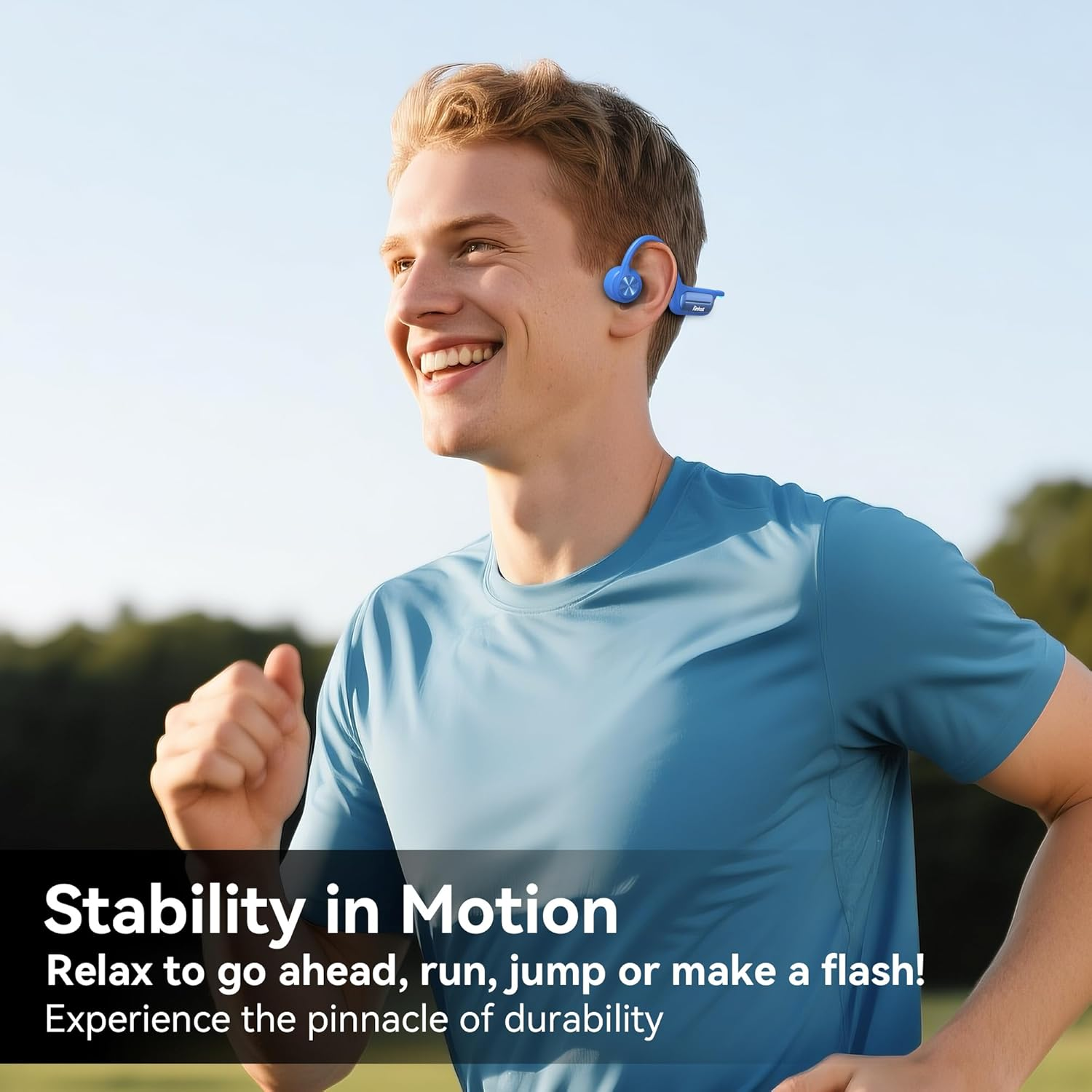 Bone Conduction Headphones-Ip68 Swimming Headphones,Bone Conduction Earbuds with MP3 Mode 32GB Memory up to 8 Hours Playtime Bluetooth 5.3 Running Headphones Secure Fit for Underwater (Light Blue) image number 5