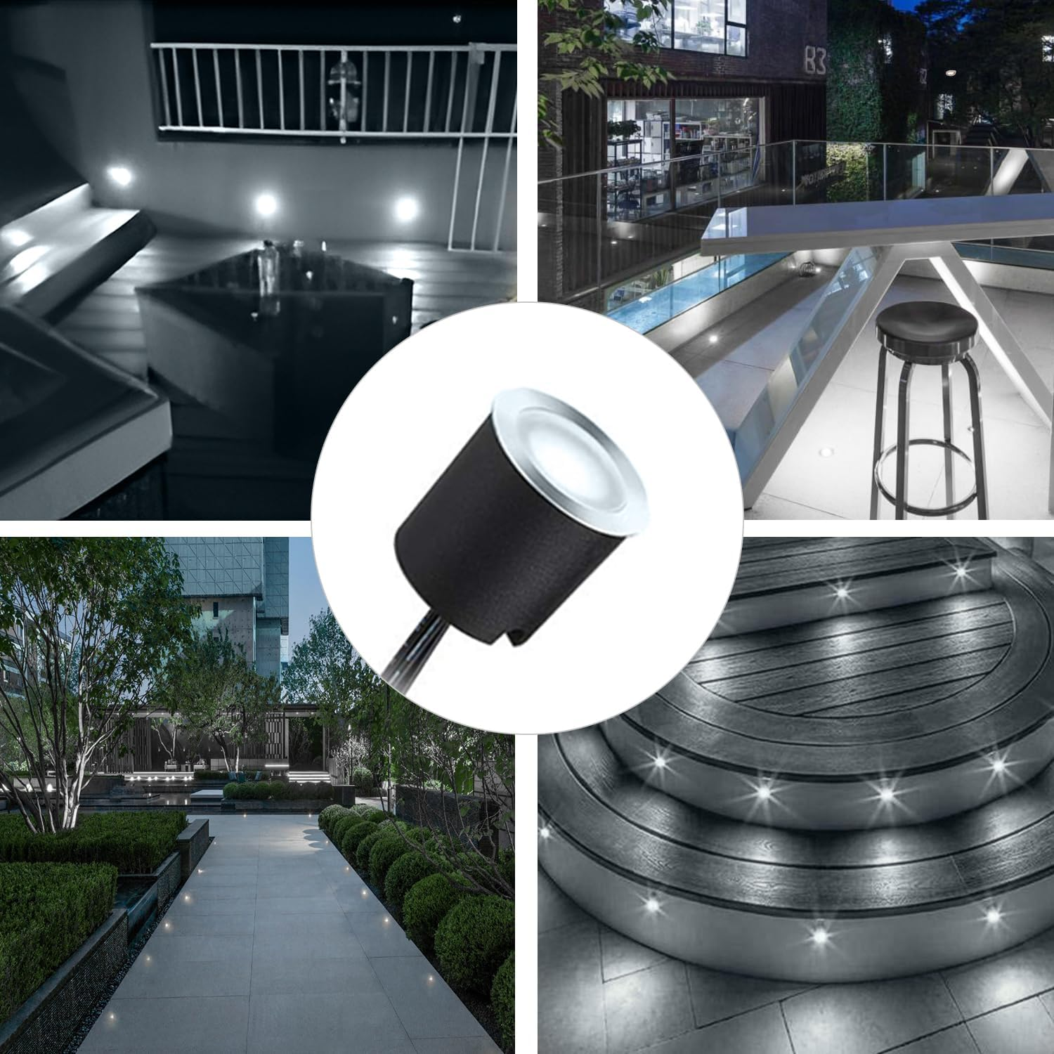 Arotelicht 16Pack LED Deck Lights, IP67 Waterproof Recessed Spotlight with Protecting Shell &Oslash;32Mm, Low Voltage Decking Lights for Outdoor Garden Patio Step Plinth and Indoor Kitchen Floor image number 6