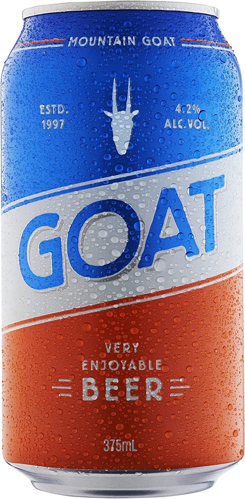 Mountain Goat 'GOAT' Very Enjoyable Beer, Aussie Lager, Craft Beer, 4.2% ABV, 375Ml (Case of 24 Cans) image number 2