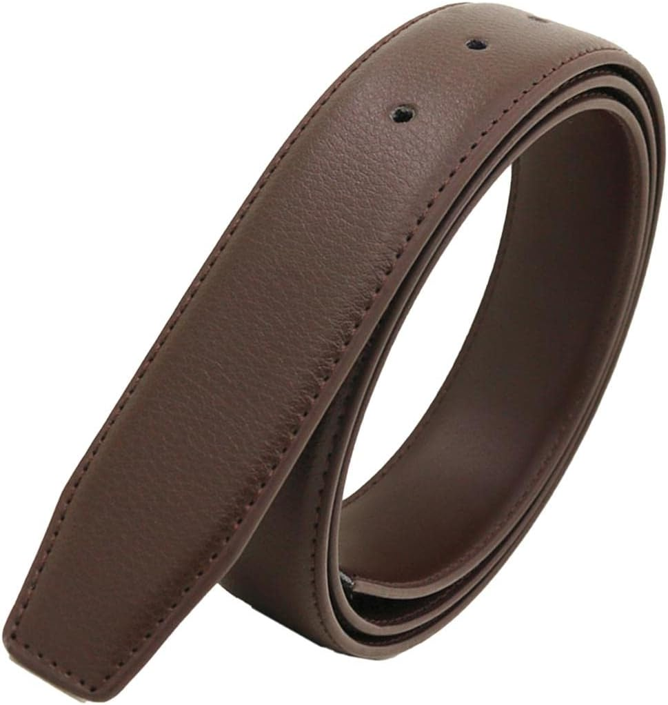 Perfeclan Vintage Style Mens Belt, DIY without Buckle Solid Color Waistband 33Mm Width 120Cm Waist Belt Dress Casual Adults Replacement