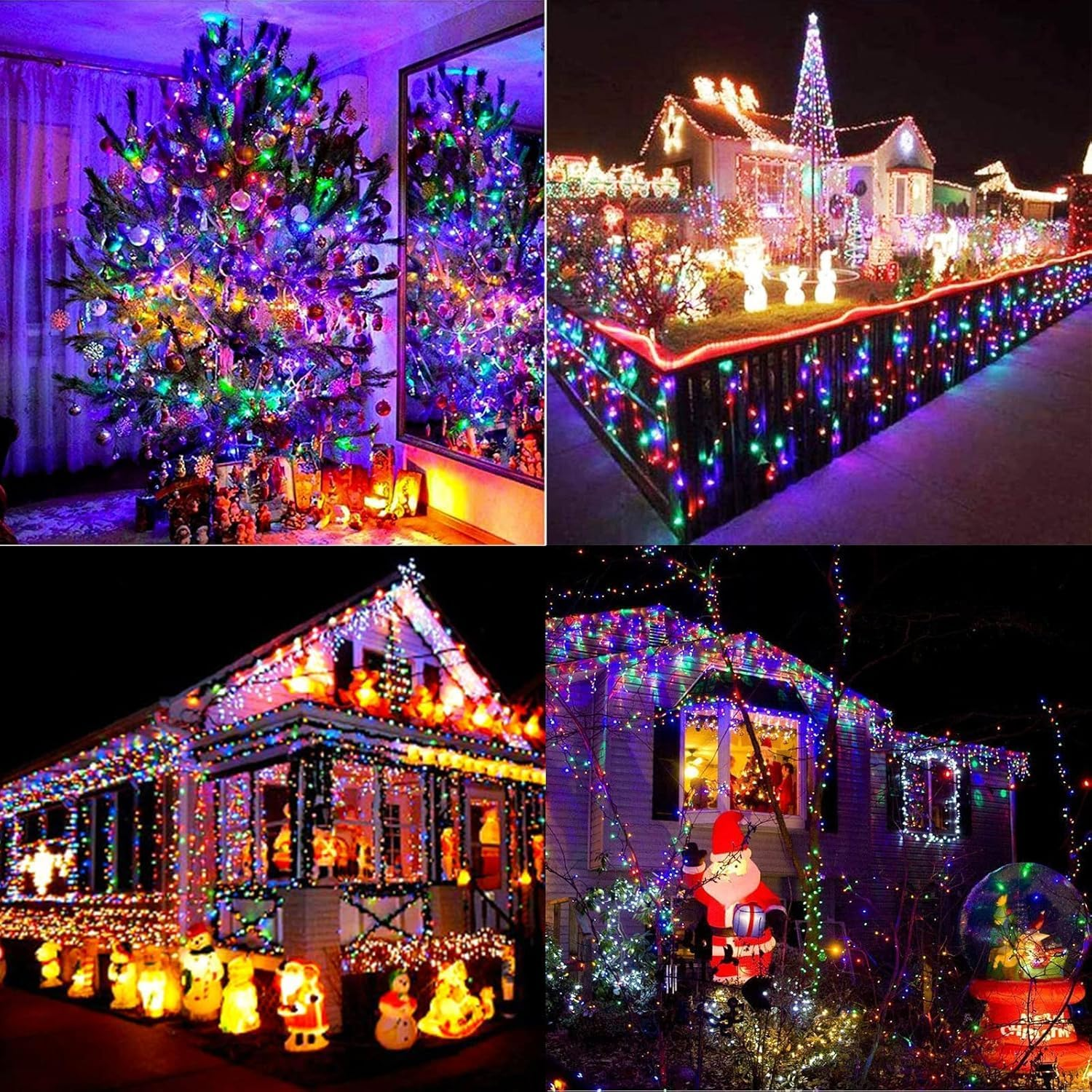 Toodour 20M/200 LED Christmas Lights Indoor Outdoor, 8 Modes Multicolor Fairy Lights, SAA Approved Transparent Wire Led Lights String - Christmas String Lights for Tree Home Garden Party Xmas Decor