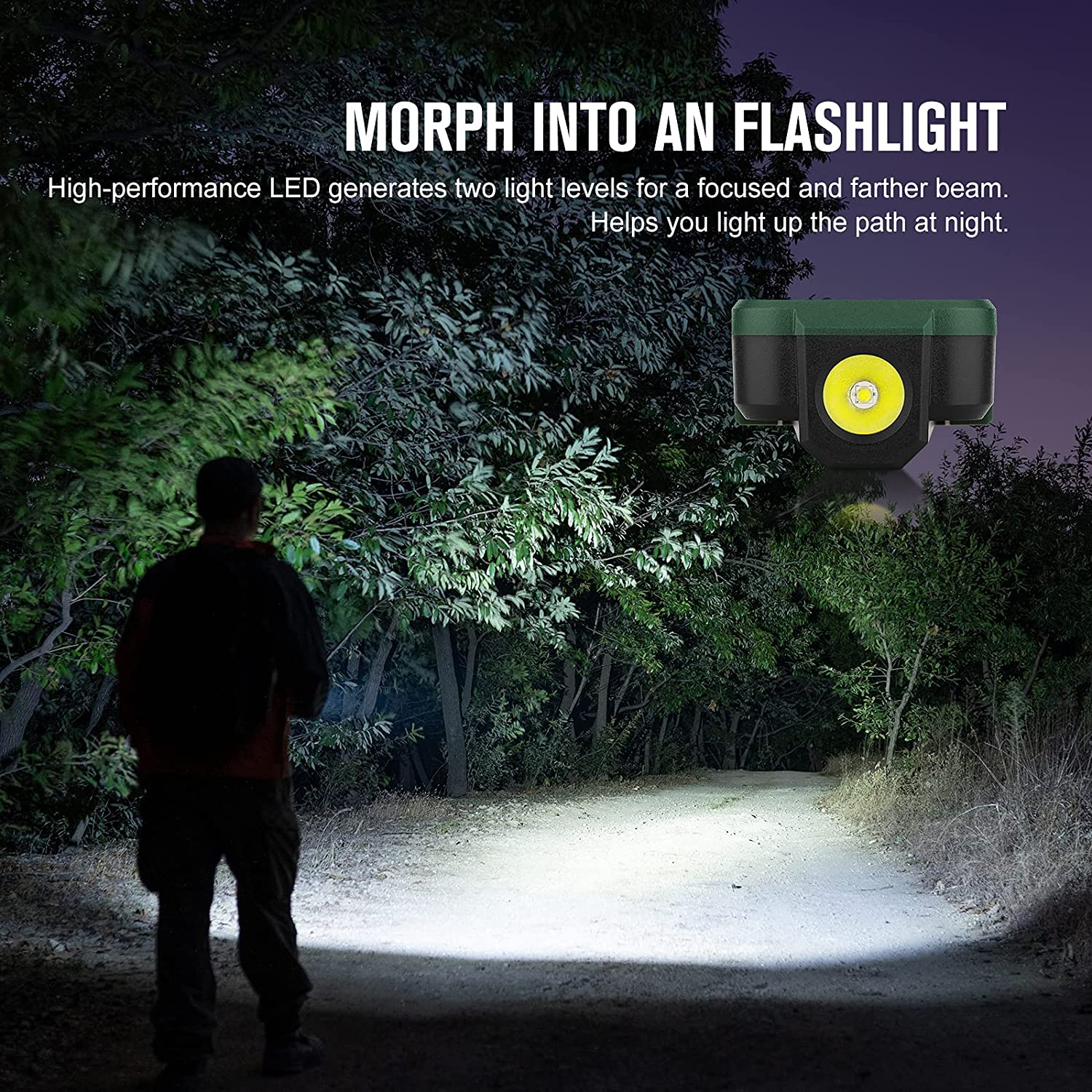 OLIGHT Swivel COB LED Work Light Adjustable Portable Handheld Torches Max400 Lumens Rechargeable IPX4 Waterproof Max 90H with Magnetic Base and Hanging Hook(Moss Green) image number 4
