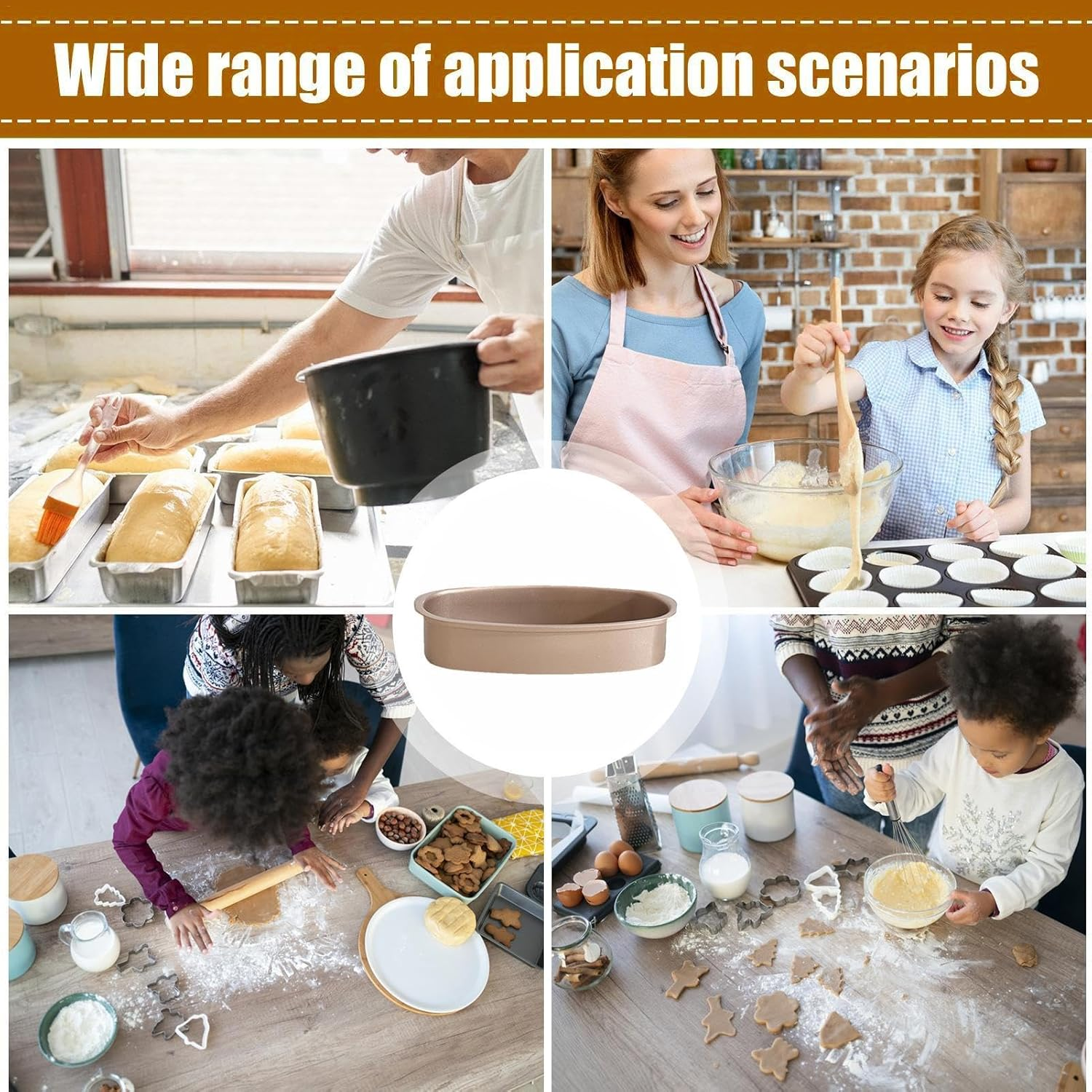 Shurzzesj Oval Cake Pan - Non-Stick Oval Breads Loaf Pan - Breads Mold for Home, Kitchen & Bakery Use, Bread Pan, Baking Molds, Bakeware Tool for Oven