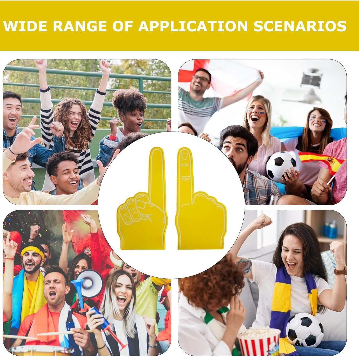 Giant Foam Finger | Single Finger Cheer Gloves | Cheerleading Foam Hand, 18-Inch Foam Finger, Blank Foam Finger, Number 1Foam Hand, Custom Foam Finger for Sports Event Games Celebration image number 2