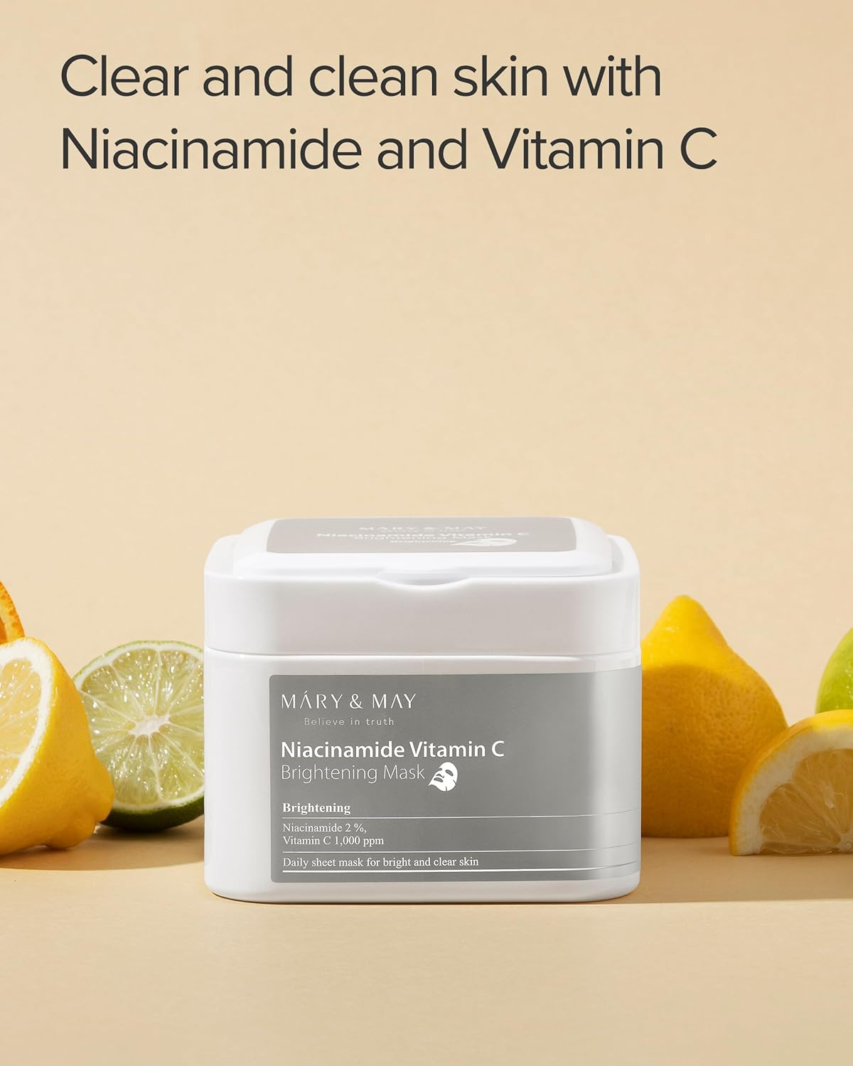 Mary and May Niacinamide Vitamin C Brightening Mask Sheet 30-Pieces image number 2