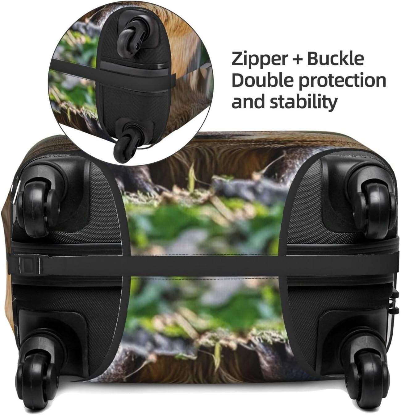 STVYUKL Capybara with Eyes Closed (2) Luggage Cover Personalized Elastic Washable Suitcase Cover Luggage Protector Auti-Scratch Suitcase Case Protector Fits 18-32 Inch Luggage, Black, X-Large image number 5