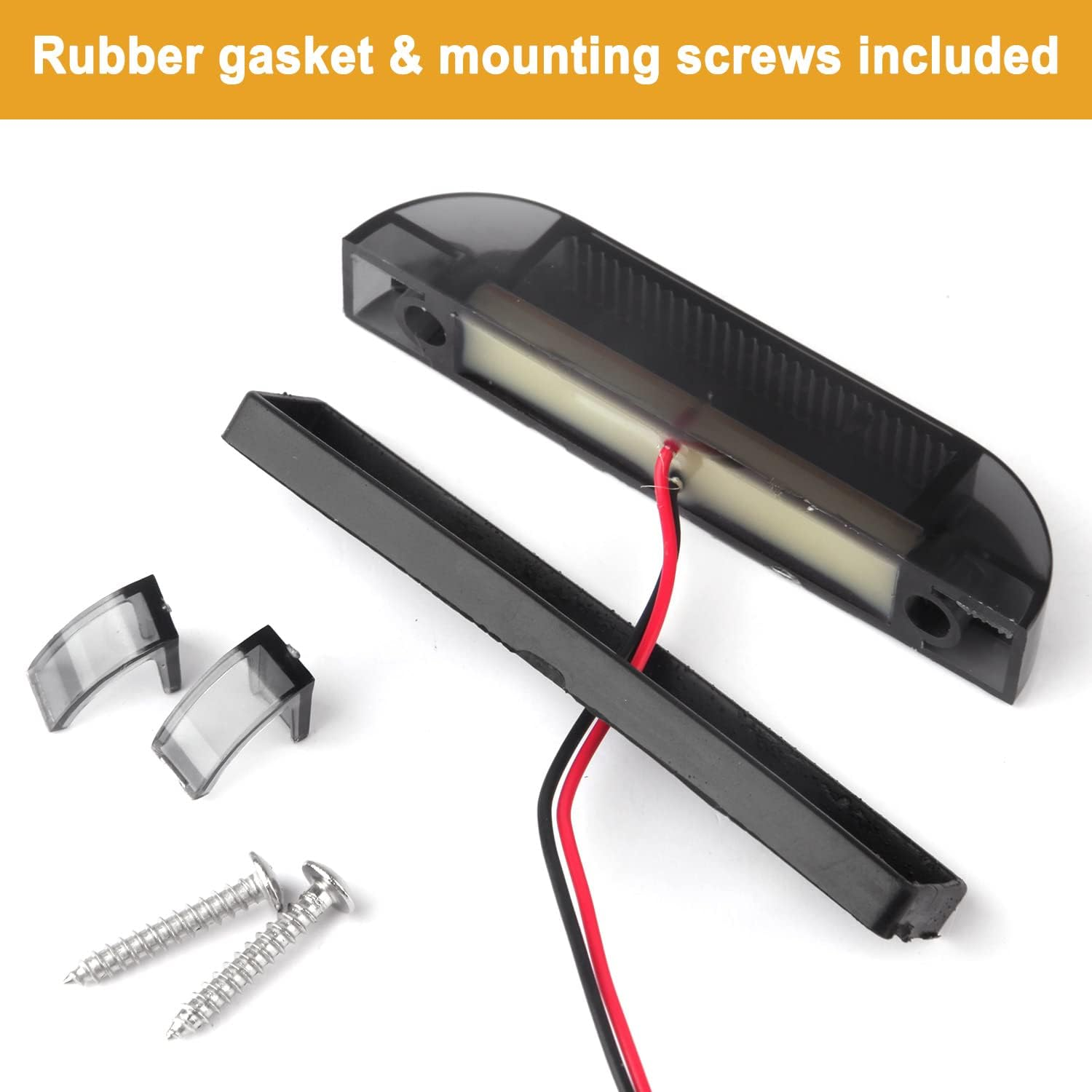 Smoked Amber LED Front Grille Marker Lights Kit, 4Pcs 4 Inch Amber Full LED Center Grille Running/Position Lights Sealed 9 Leds Compatible with Tacoma/4Runner/ Tundra/Silverado Grill Marker Lights image number 3