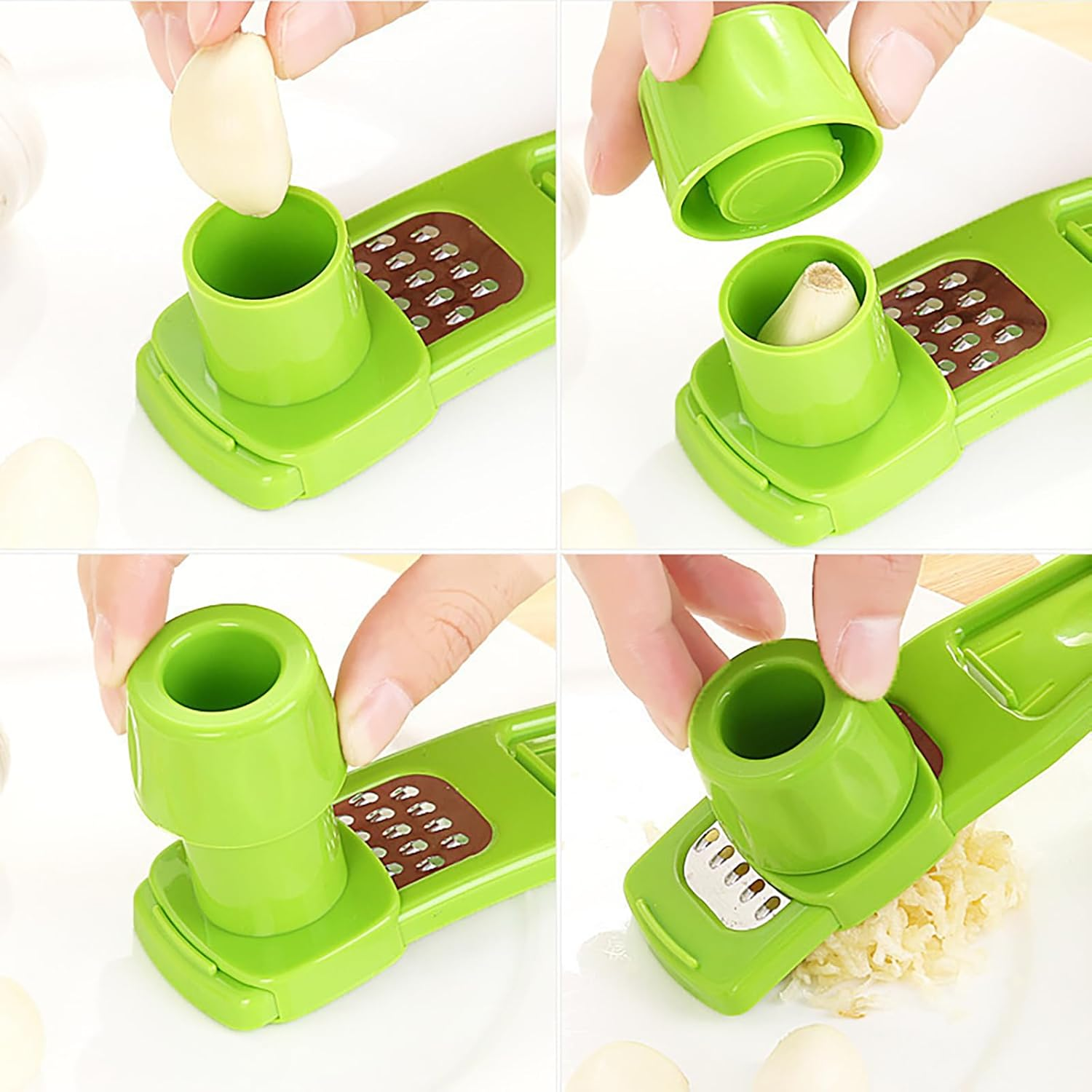 Garlic Grater Tool Garlic Press Garlic Mincer Crusher Graters for Kitchen(Green)