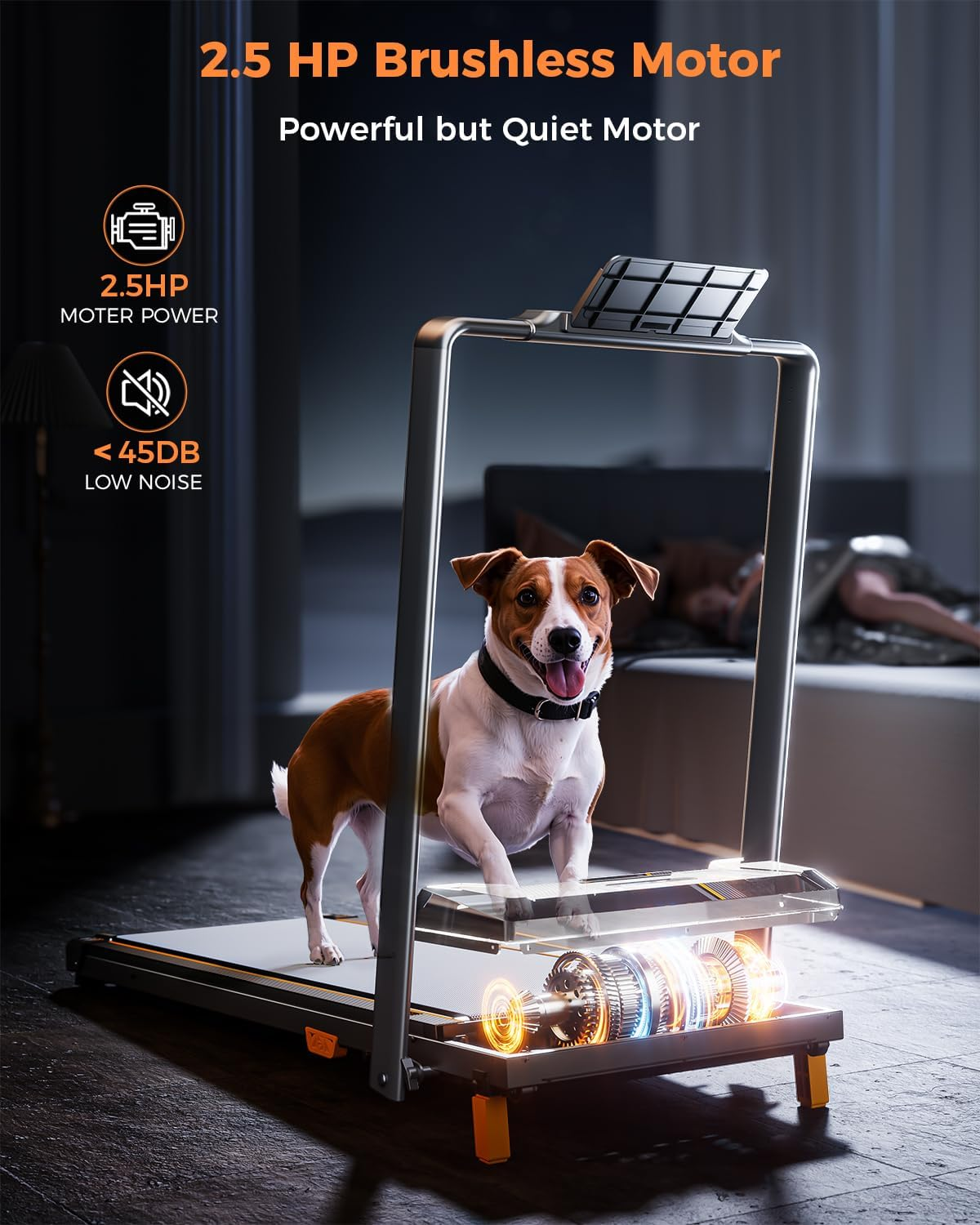 Walking Pad with Handle Bar, Bestgod Treadmills for Home Office 150Kg Capacity Foldable under Desk Treadmill 5% Walking Treadmill with Incline 2.5 HP Folding Treadmills with Remote Control