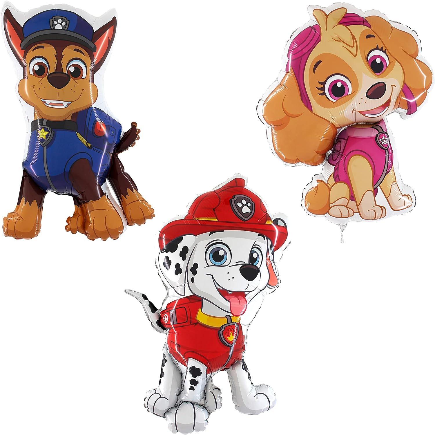 Toyland&reg; Pack of 3 Paw Patrol Foil Balloons - Marshall, Skye & Chase Character Foil Balloons - Kids Party Balloons image number 1