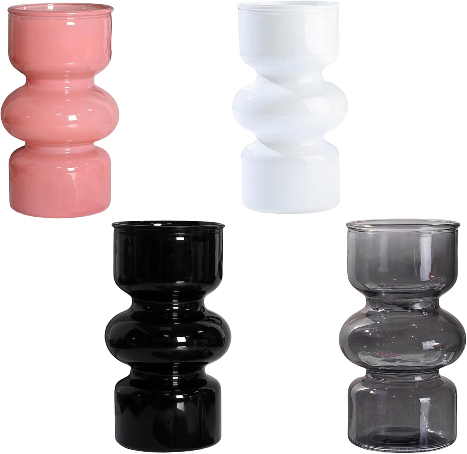 Stained Glass Bud Vase Set of 4, Glass Vases, Vase Decoration，Vintage Style 18Cm Tall Flower Vases for Wedding Tables & Home Decorations. image number 6