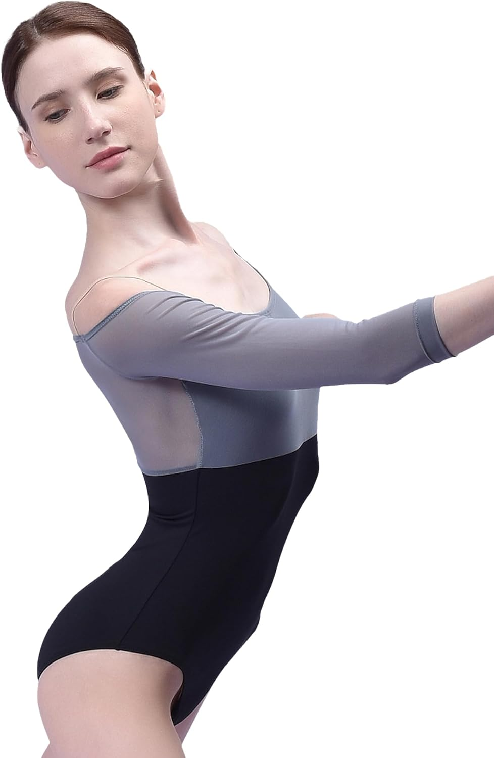 Women'S Strapless Ballet Leotard with Straps, 3/4 Sleeve Ballet Dance Camisole Leotards for Women Adults image number 4