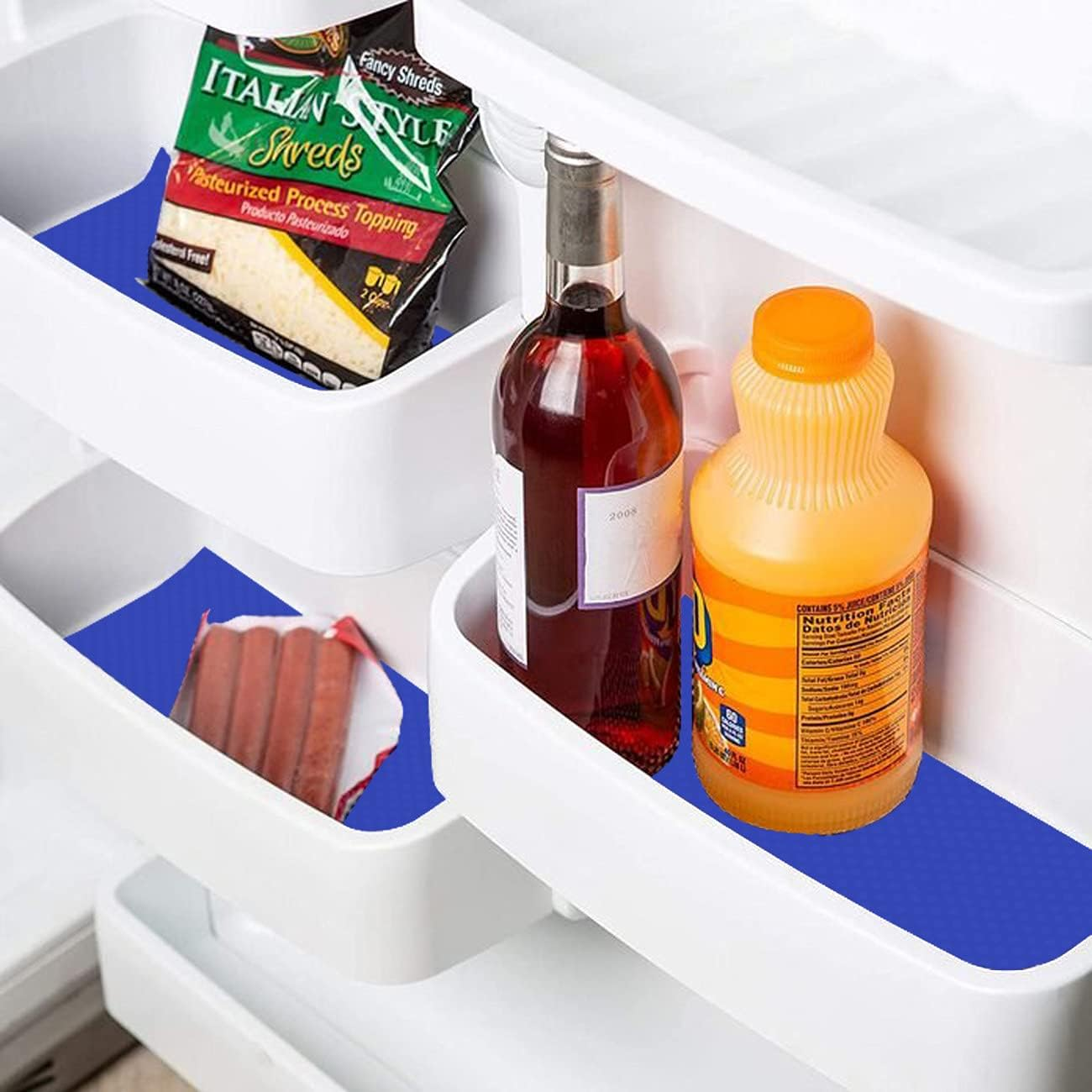 SPARES2GO Defrost Fridge Freezer Mat Durable Anti-Frost Fridge Shelf Drawer Liner (50Cm X 25Cm, Pack of 4) image number 1