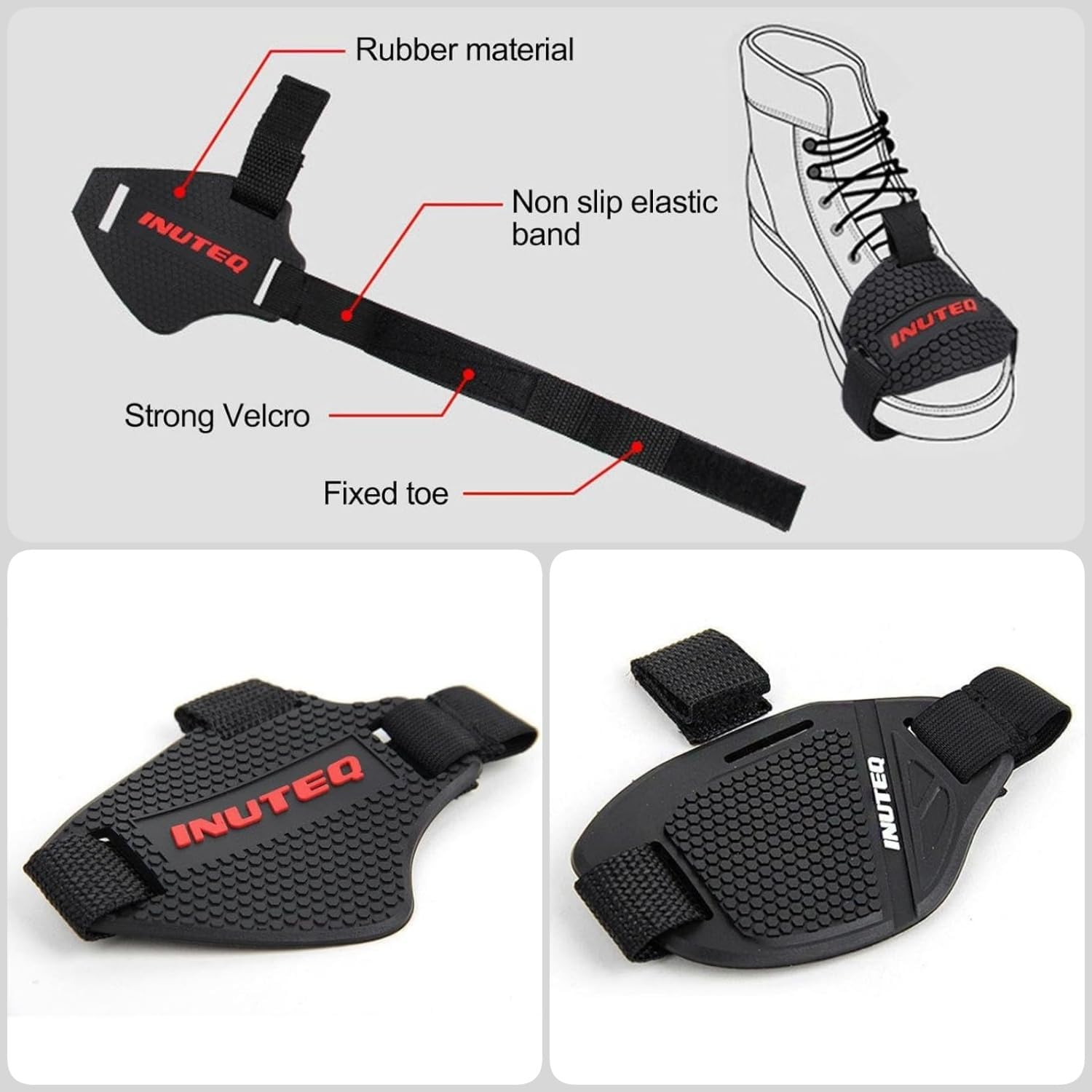 Motorcycle Shoe Protector, Durables Leather Guard, Motorcycle Gear Shift Cover Antiskid Boot Protector, Non Slip Motorbike Footwear Shieldss for Riding (White - B) image number 2