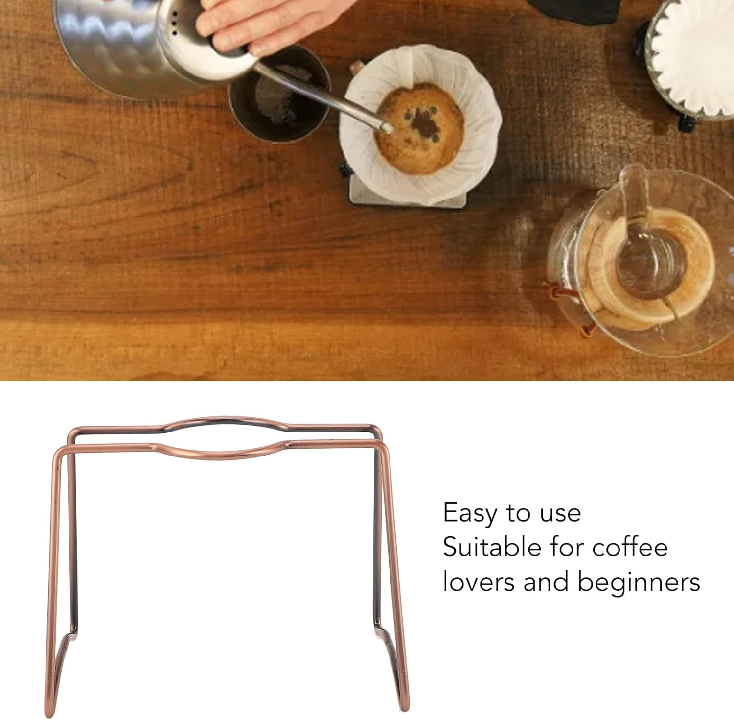 GRCFUMO Pour over Coffee Dripper Stand, Iron Filter Maker Coffee Holder, Stylish Tea Filter Stand Rack for Home Bar Hotel Coffee image number 6