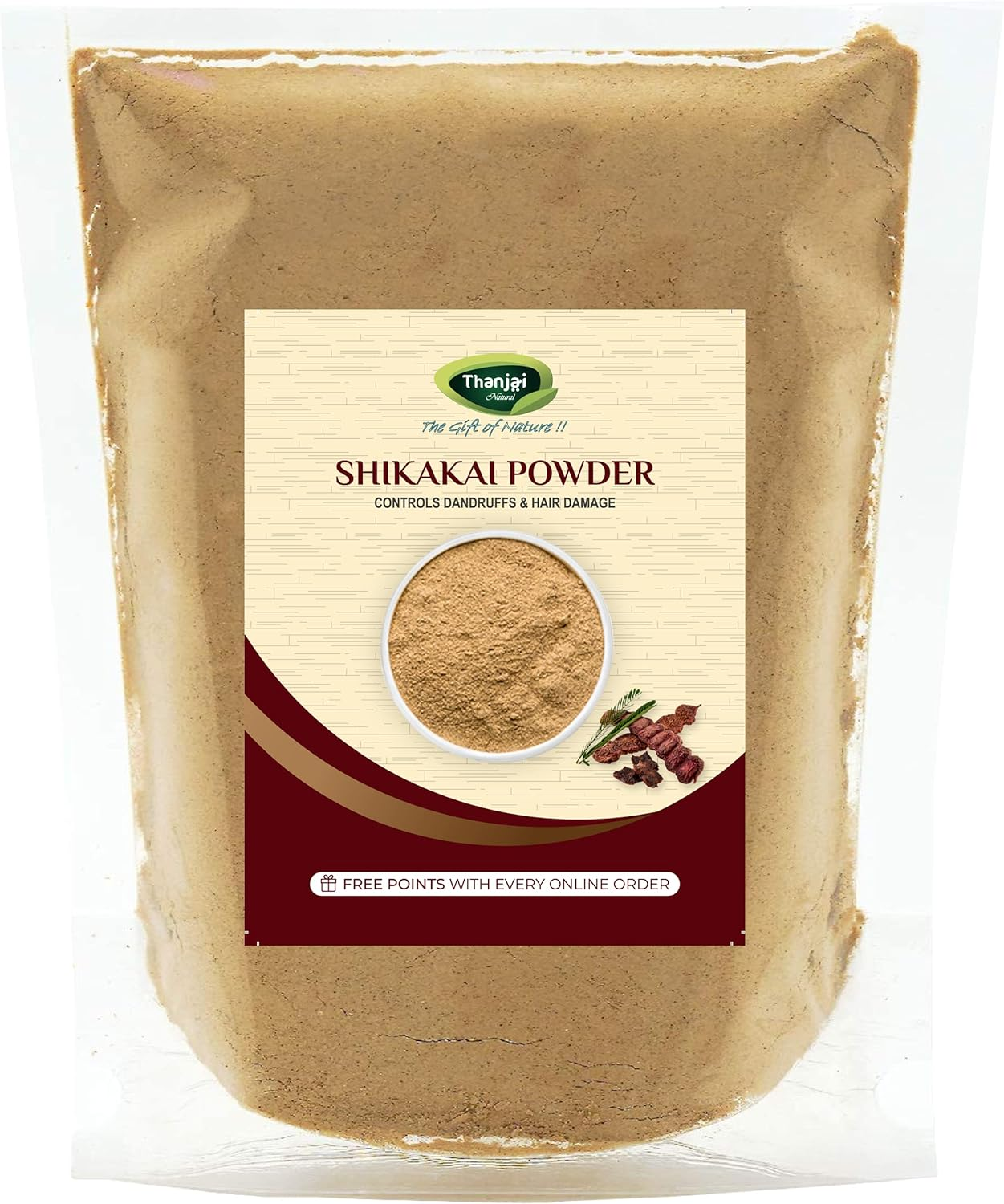 Thanjai Natural 100% Pure Shikakai (Acacia Concinna) Powder 500G for Hair Pack Powder for Damaged & Weak Hair | Excellent Hair Conditioner & Cleanser (250G X 2) image number 1