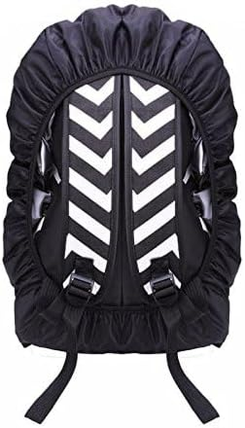 MOOCY Hi-Visibility Backpack Rain Cover with Reflective Strip 100% Waterproof Ultralight Backpack Cover, Storage Pouch, for Hiking, Camping, Biking, Outdoor, Traveling