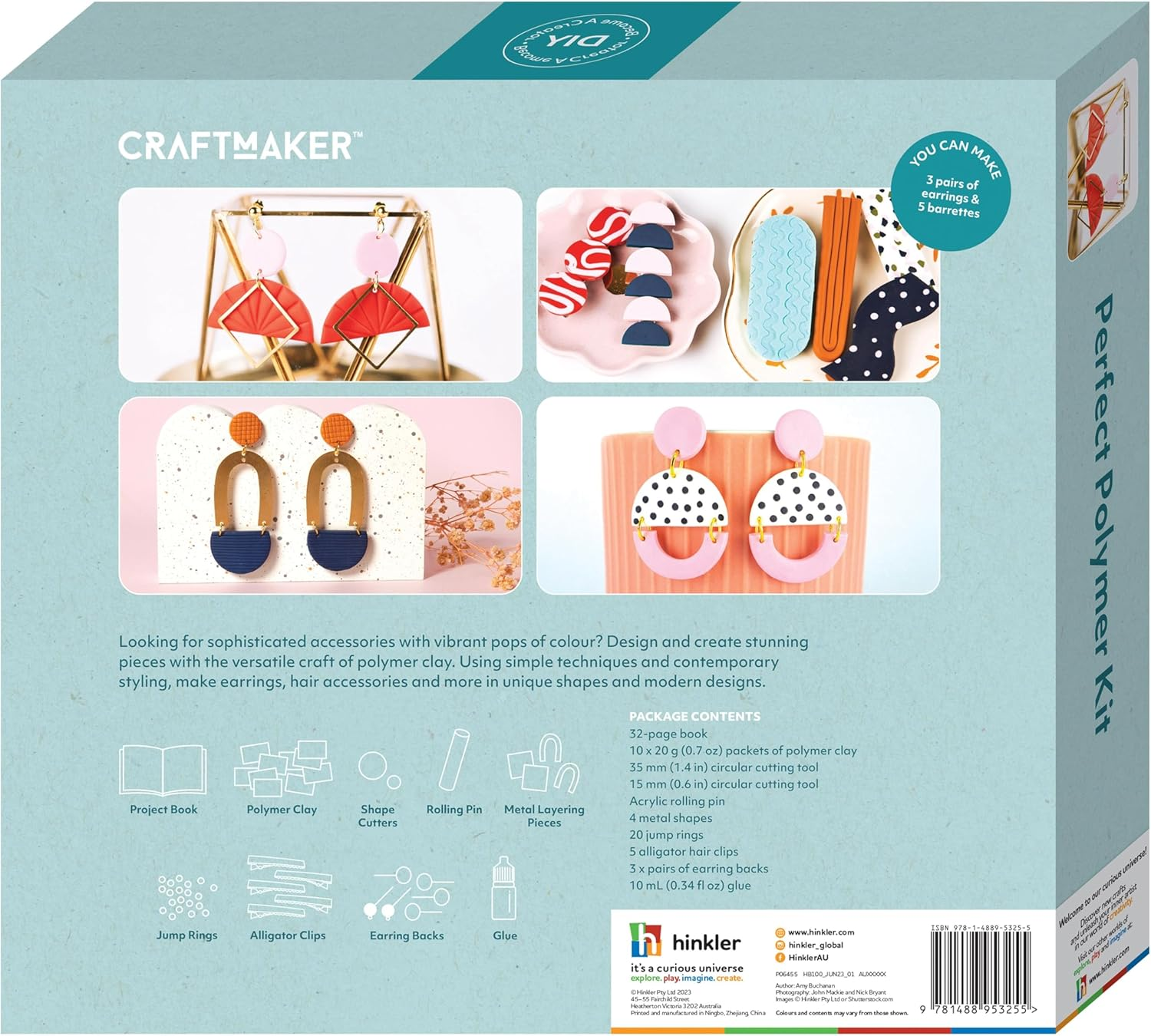 Craft Maker Deluxe Perfect Polymer Kit - DIY Jewelry Making for Adults - Clay and Tools Included - Step-By-Step Projects - Creative Arts and Crafts image number 1