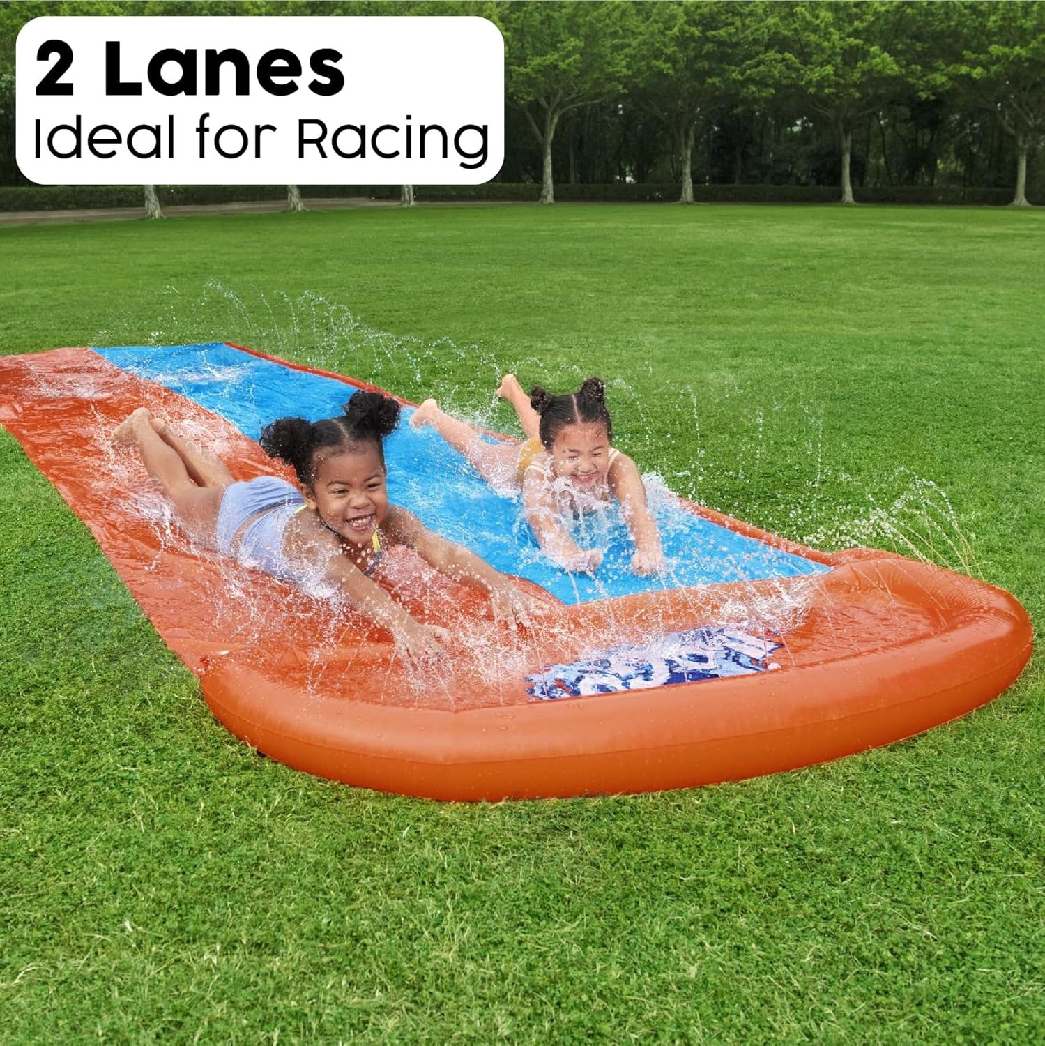 Bestway Double Water Slide 4.88 M, Inflatable Backyard Water Slide image number 1
