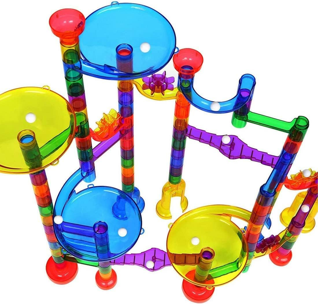Marble Run Game 122 Parts+ 30 Marbles Construction Building Blocks for Kids 4+ image number 2