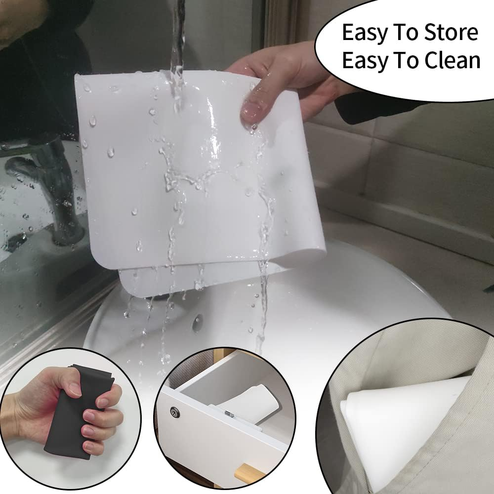 Silicone Mats 2 Pack Large Nonstick Silicone Sheet for Resin Jewelry Casting DIY Art Nail Painting Multipurpose Table Protector Placemat, 15.75" X 11.81" - Milk White  Black image number 6