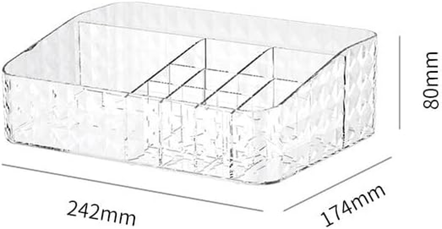 Make up Organiser, Makeup Organizer Tray Vanity Cosmetic Brush Holder Storage Box with 11 Compartments for Vanity Counter Desk Bathroom Girls Women (Clear) image number 1