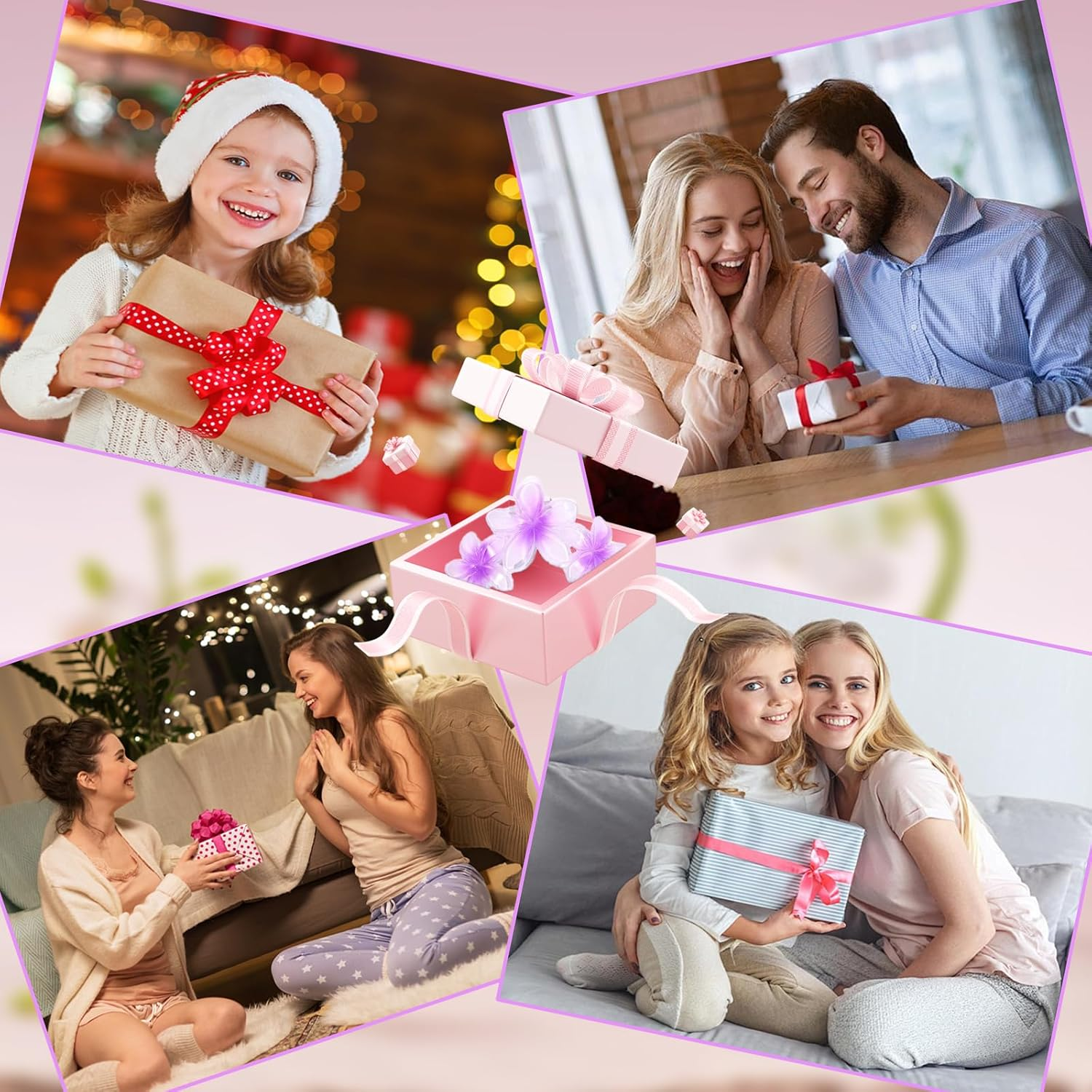 Kaizuca Pack of 4 Flower Hair Clips, Large Hawaiian Hair Clips with Strong Hold for Thick Hair, Hair Styling Accessories for Women and Girls image number 4