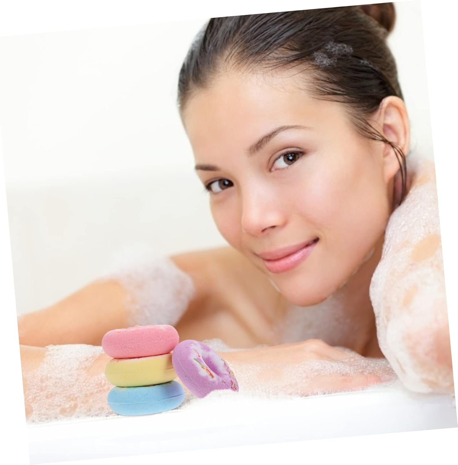 IWOWHERO Adorable Cake Shape Bath Salt Balls Boys and Girls Adults Bubble for Spa Relaxation Random Color image number 2