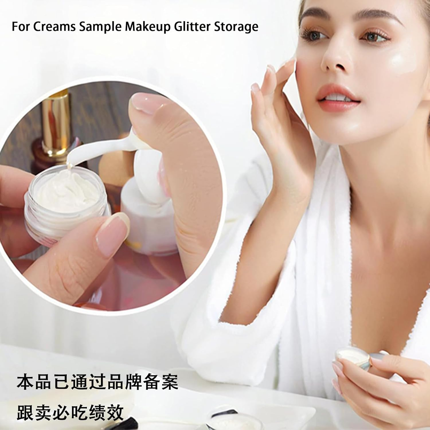 100Pcs Makeup Sample Jars Cream Jars, 5Ml Sample Containers Travel Cosmetic Container, Clear Lip Balm Containers Cosmetic Jars with Lids for Makeup Beauty Products Face Creams DIY Making (5ML) image number 4