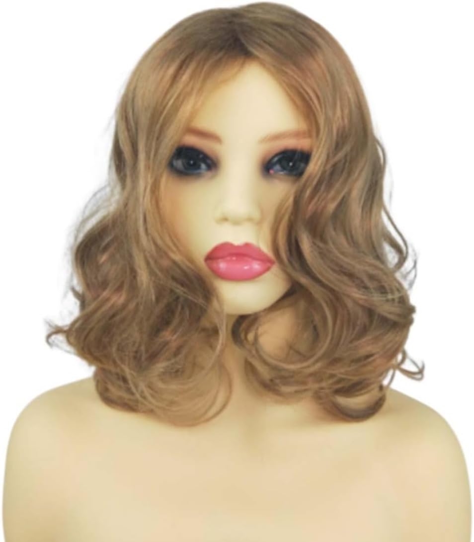 Blonde Human Hair Wig, Blonde Wigs for Women, Synthetic Gold Short Curly Anti-Warping Hair Wig Water, Hair Wigs image number 4