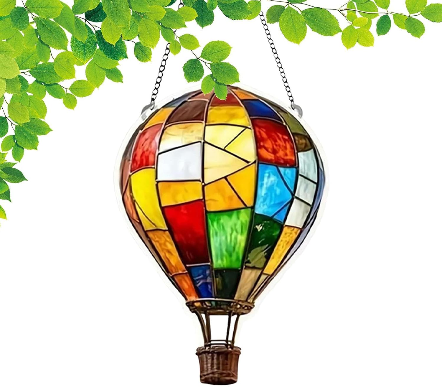 Uoqpty Solar Hot Air Balloon Lantern with Flame - Flickering Flame Garden Light - Hangable Hot Air Balloon Lantern for Christmas Birthday Halloween Patio Yard Garden image number 3