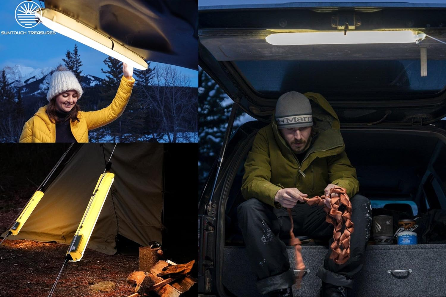 Inflatable Solar Tube Lantern &ndash; Solar and USB Rechargeable, 4 Lighting Modes, IP66 Waterproof Light Bar with Power Bank, Portable Tent Light for Outdoor Camping, Hiking and Emergency Use Indoor image number 6