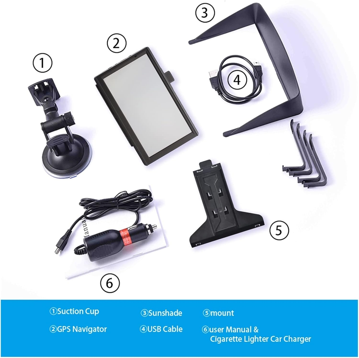 GPS Car Navigator, 7 Inch GPS Navigation Car Truck GPS Navigator 128-256MB+8GB Resistance Screen Sat Nav Newest Europe Map for Car Truck Rv(128Mb-4Gbluetooth) image number 4