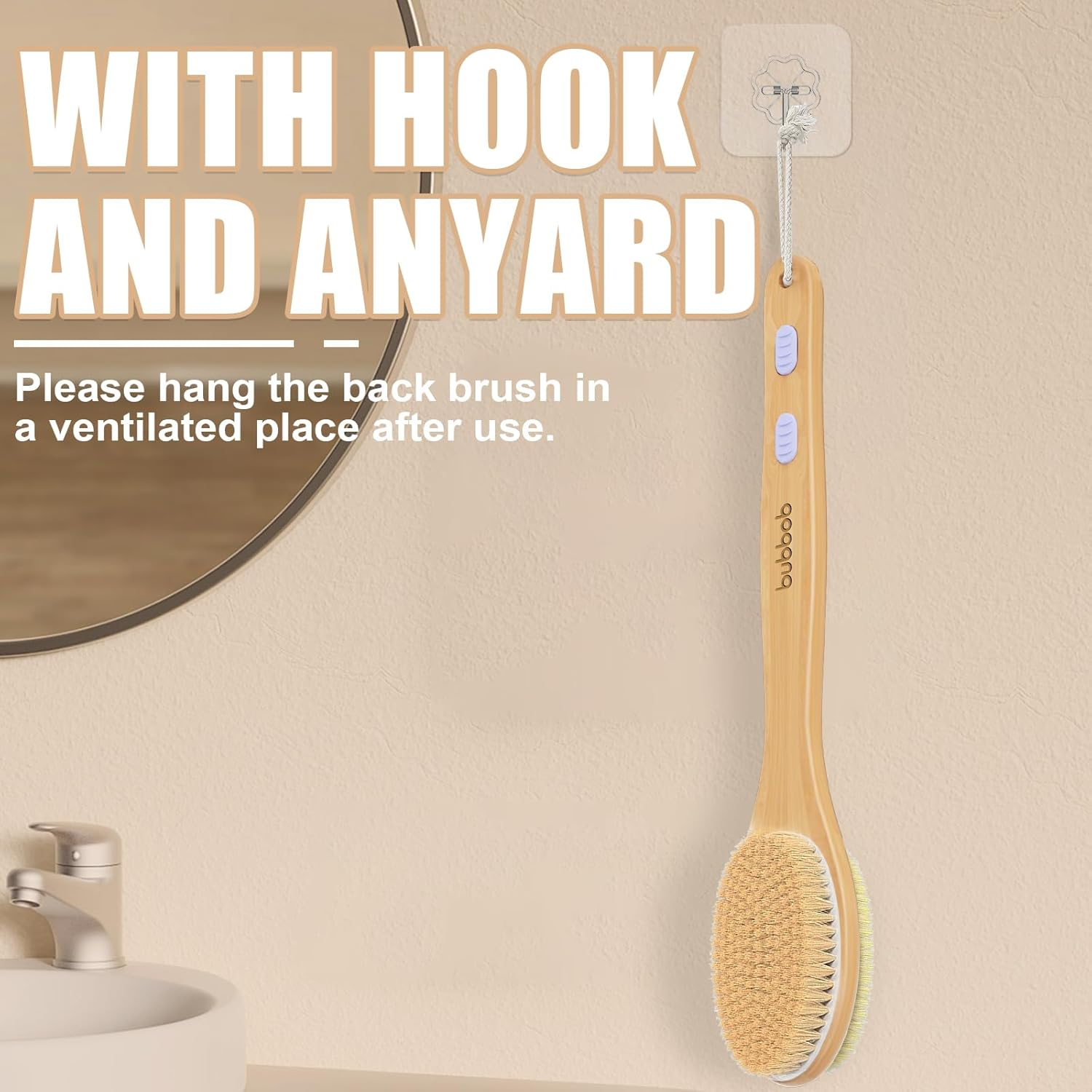 Back Scrubber for Shower,Bath Brush with Long Handle,Bath Brush Body Exfoliator for Wet or Dry Brushing,Men and Women (Blue) image number 5