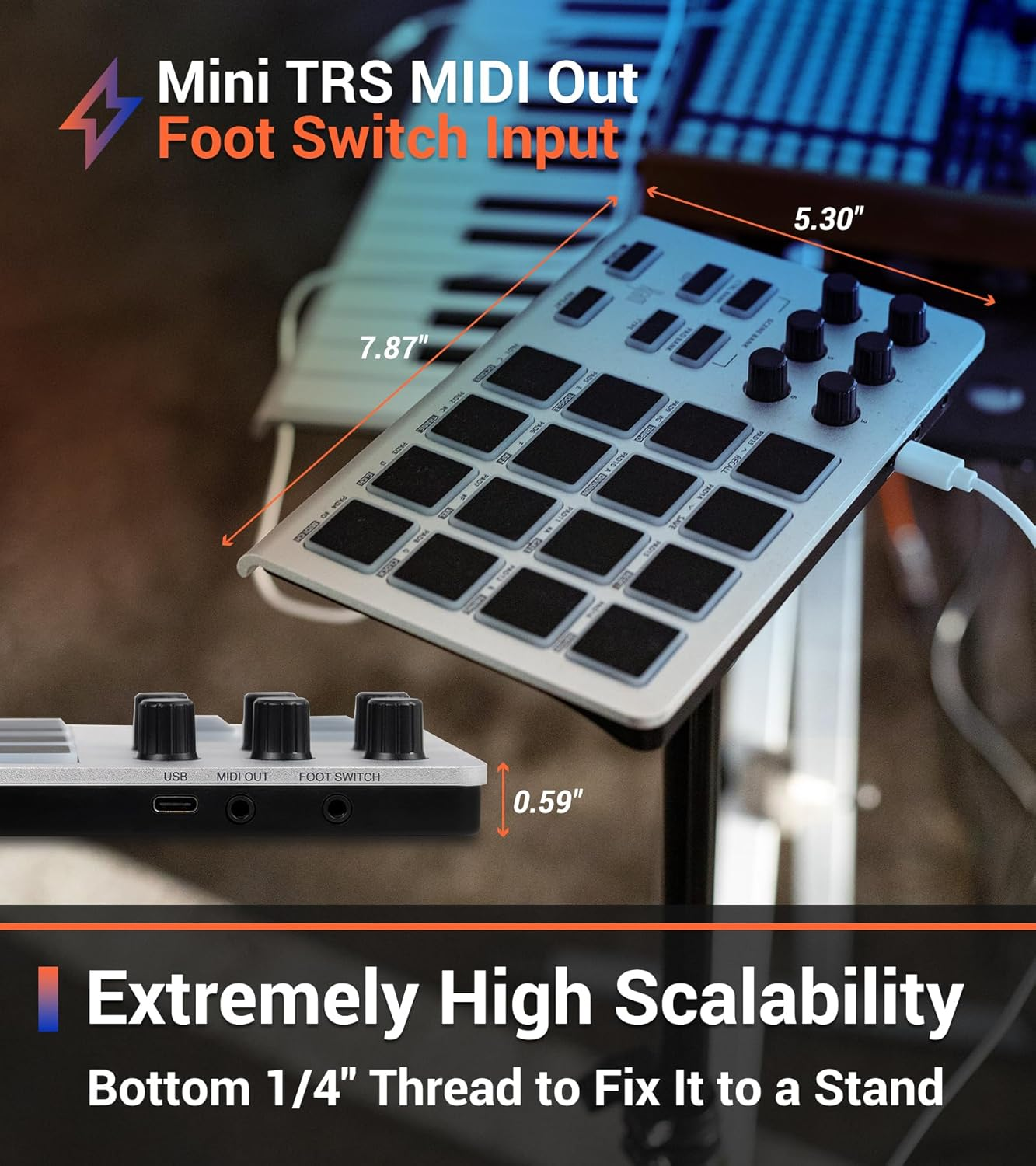 ESI Xjam | USB MIDI Performance Controller, Silver