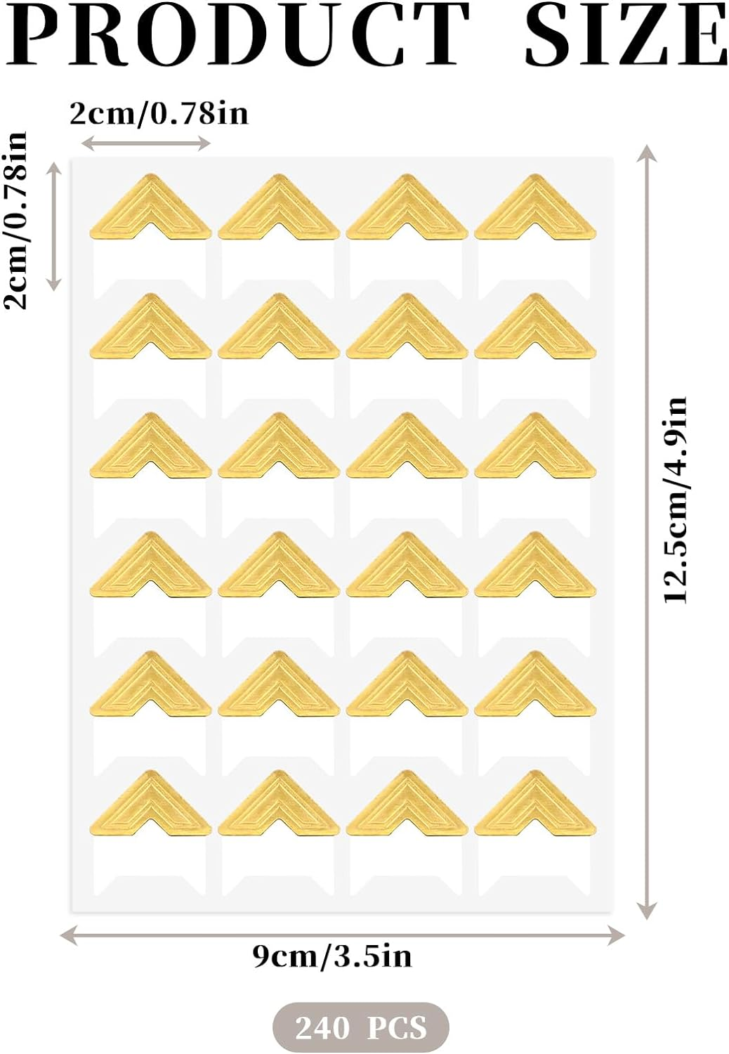 240 Pieces Photo Corners Self Adhesive Picture Corners for Scrapbooking, Photo Mounting Corners for DIY Scrapbook, Album, Journal, 10 Sheets