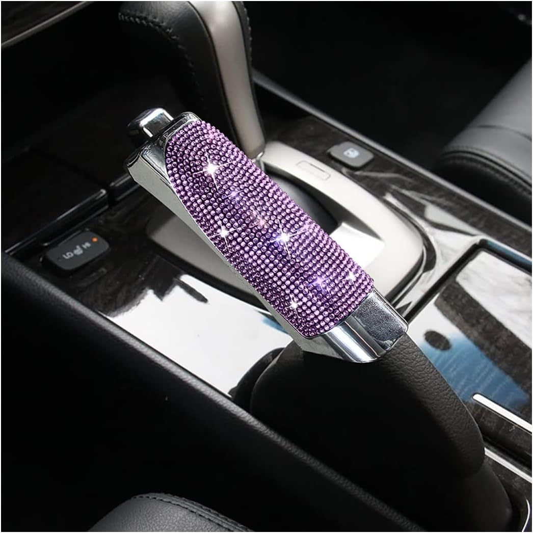 BELOMI Car Handbrake Cover, Bling Crystal Rhinestone Dedicated Side Brake Protective Cover, Diamond Inlaid Car Supplies Lever Cover, Auto Interior Decoration Accessories Universal for Women Girls image number 3