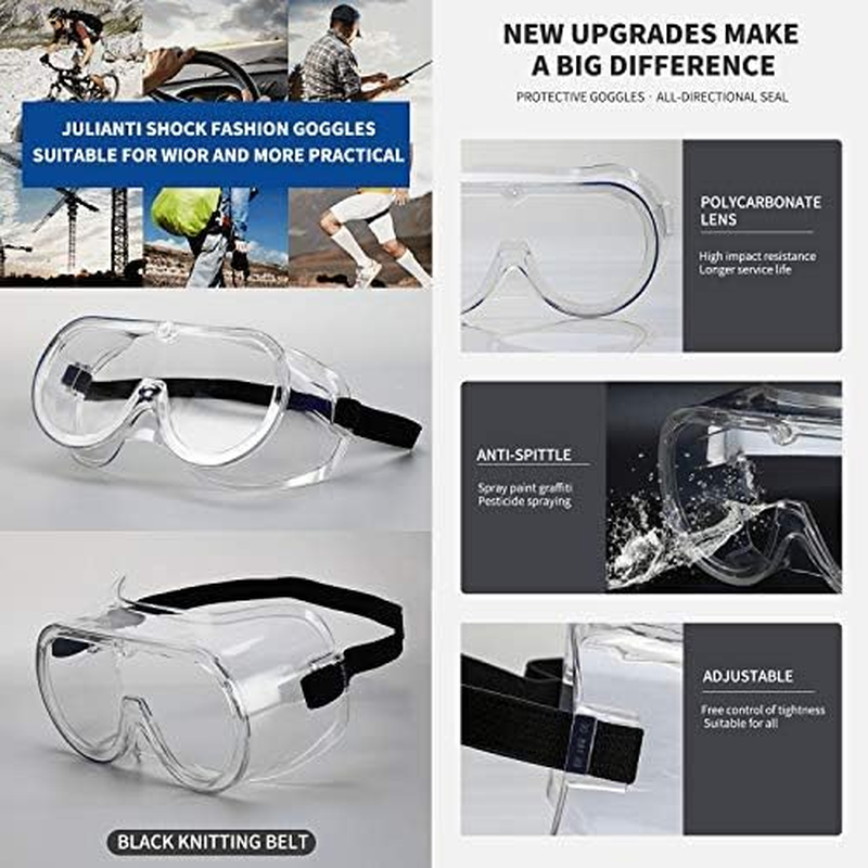 POWERLAP PRO Large Clear Safety Goggles Soft Tough Bendable Progear | Safety Glasses Impact Resistant | Protective Glasses Shooting Glasses Eye Protection Eye Shield Protective Eyewear Goggle image number 5
