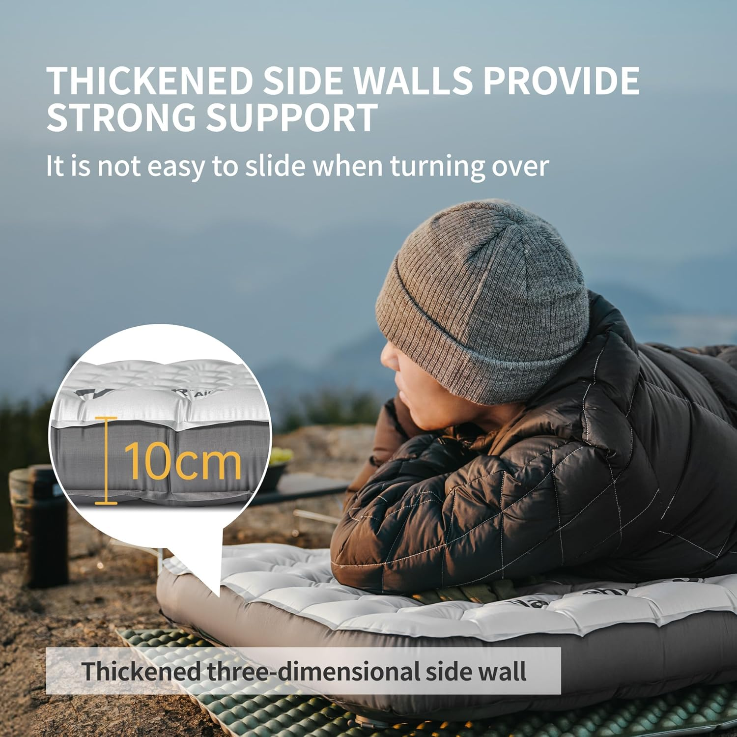 Naturehike TUYE 6.5 Ultralight Inflatable Sleeping Pad, Ultralight Camping Portable Sleeping Pad (Carbon Silver/Square/196 * 64CM)