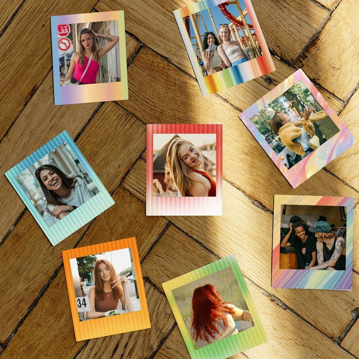 Xolixorium 10PCS Colorful Photo Instant Film Stickers for Instax Mini - DIY Scrapbook Frame Stickers for Photos, Notebook, Diary image number 4
