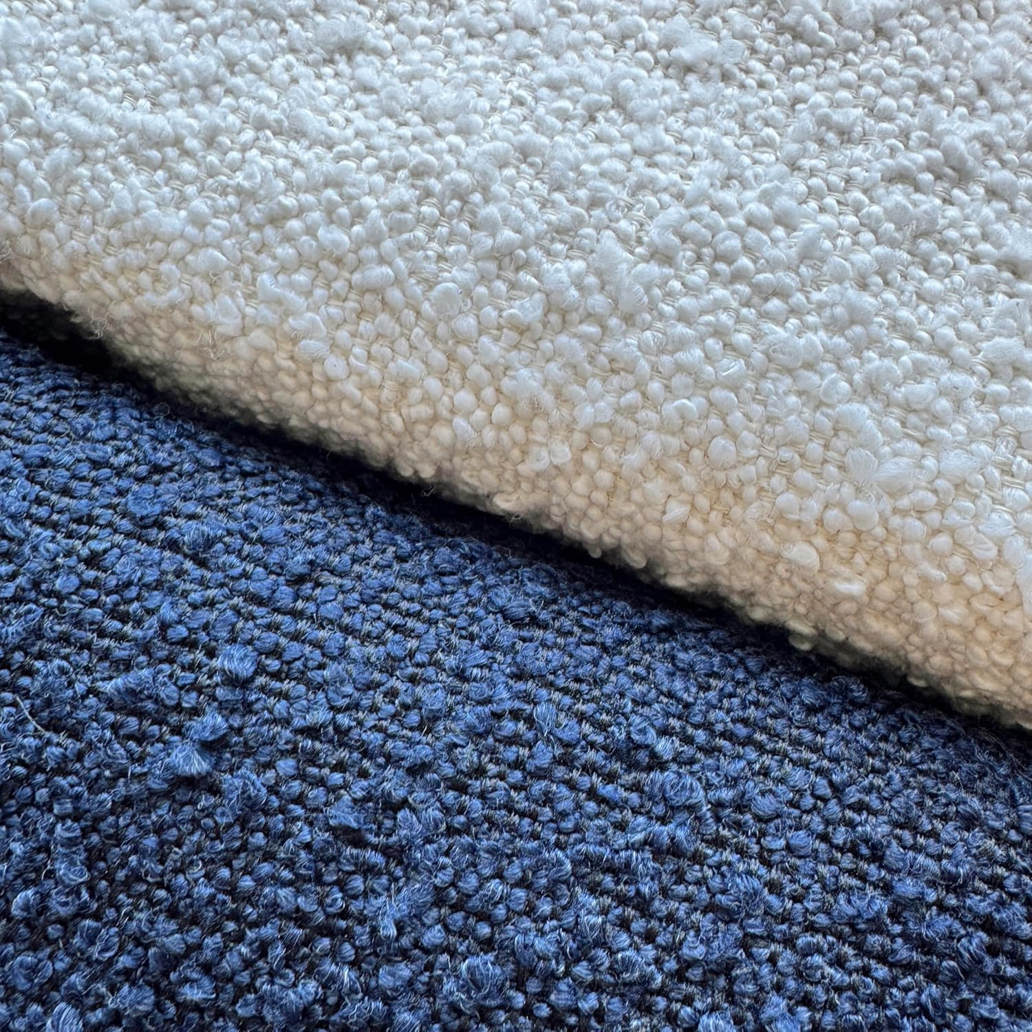 Boucl&eacute; Cosmetic Case - Navy, Machine Washable, Stain Resistant, Toiletries Bag, Organiser, Make-Up Storage, Bathroom Accessories, Large Capacity, Pouch, Travel Storage, Cosmetics, Soft, Open Mouth - Ivory - Cloud image number 6