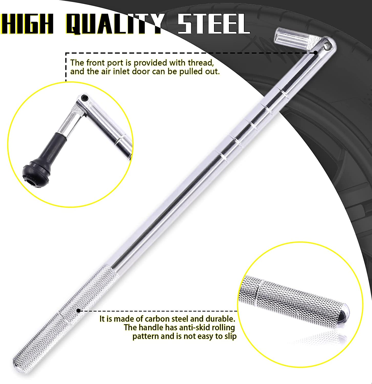 76 Pcs Tyre Valve Stem Puller Tools Set Includes TR412 Snap-In Valve Stems & Caps with Pure Copper Valve Stem Cores, Tire Patch Roller, 4 Way Valve Tool and Dual Single Head Remover image number 6