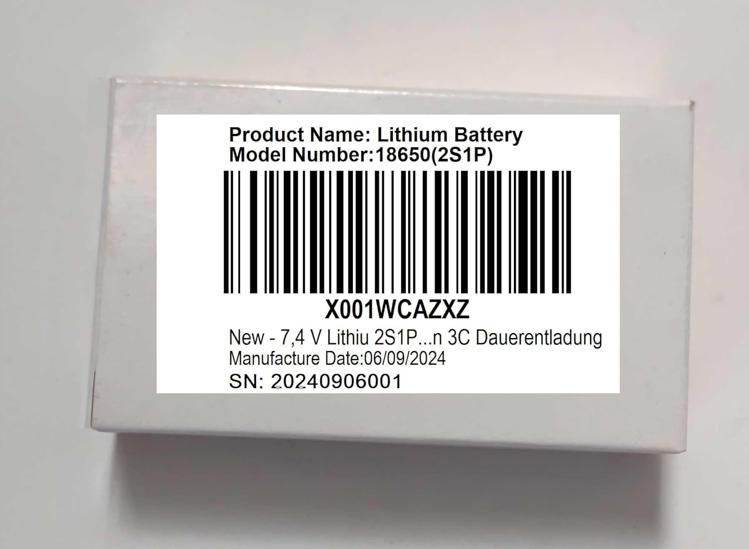 AOLIKES 7.4V Rechargeable Li-Ion Batteries 2600Mah, Power Cell with XH2.54-2 Pin Plug, DIY Batteries 18650 2S1P Li-Ion Batteries Pack Support 3C Continuous Discharge image number 6