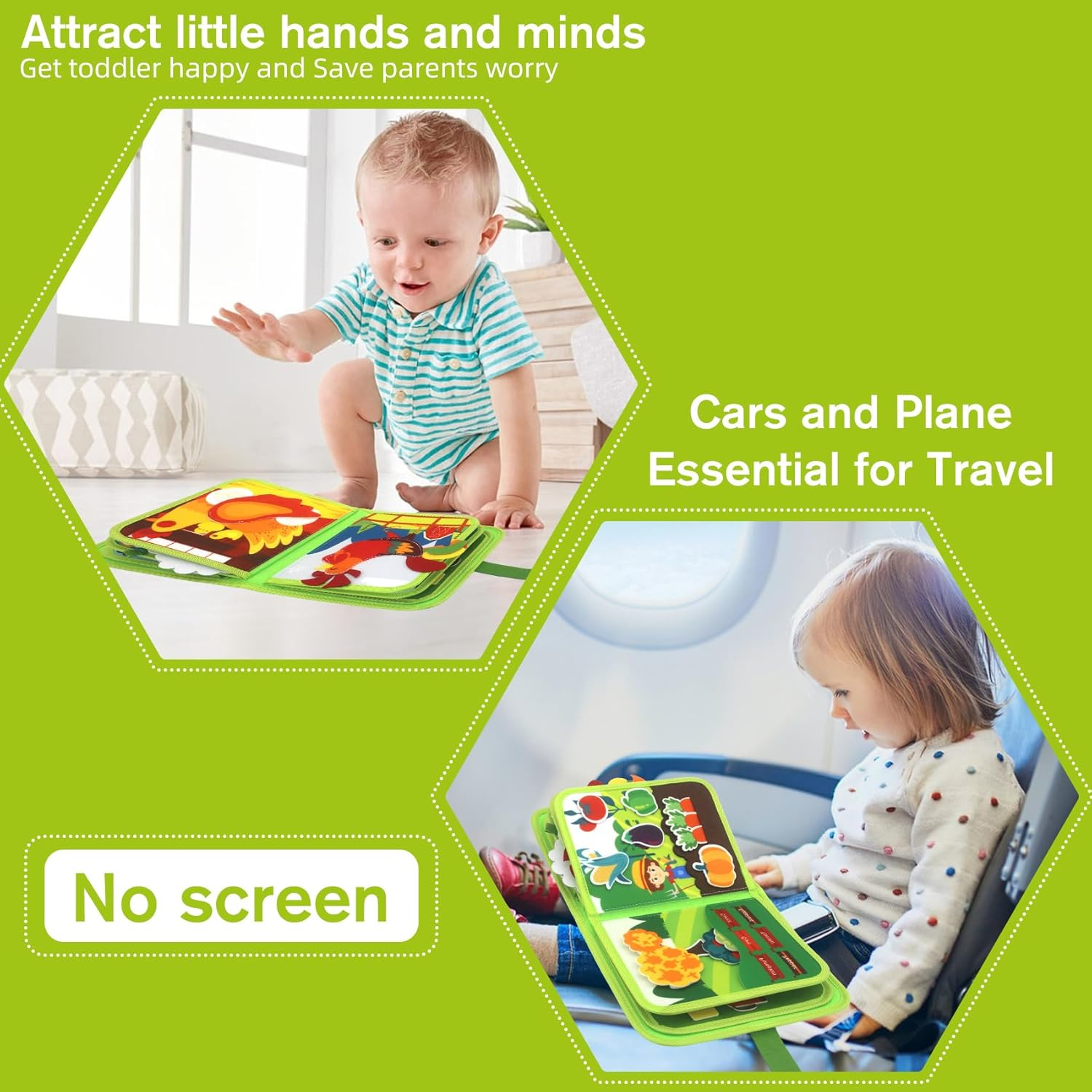 Meafeng Farm Busy Book for Toddlers 3+, Montessori Toys Busy Board for 3+ Years Old Boys Girls, Travel Toys Quiet Activity Book with Life Skills, Cognition, Sorting, Matching image number 1