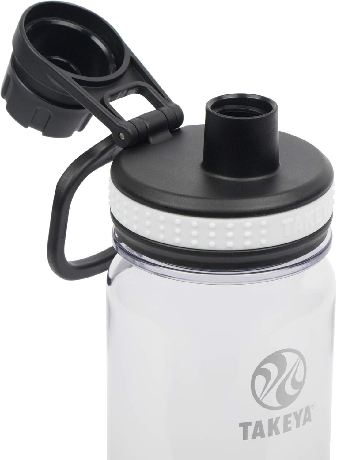 Takeya Premium Quality Tritan Plastic Sport Water Bottle with Spout Lid, BPA Free, 24 Ounce, Clear image number 1